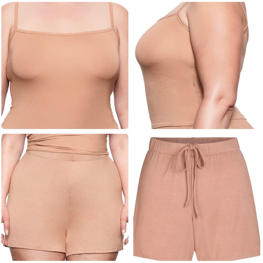 Skims sleep set (tank + shorts) in Ochre